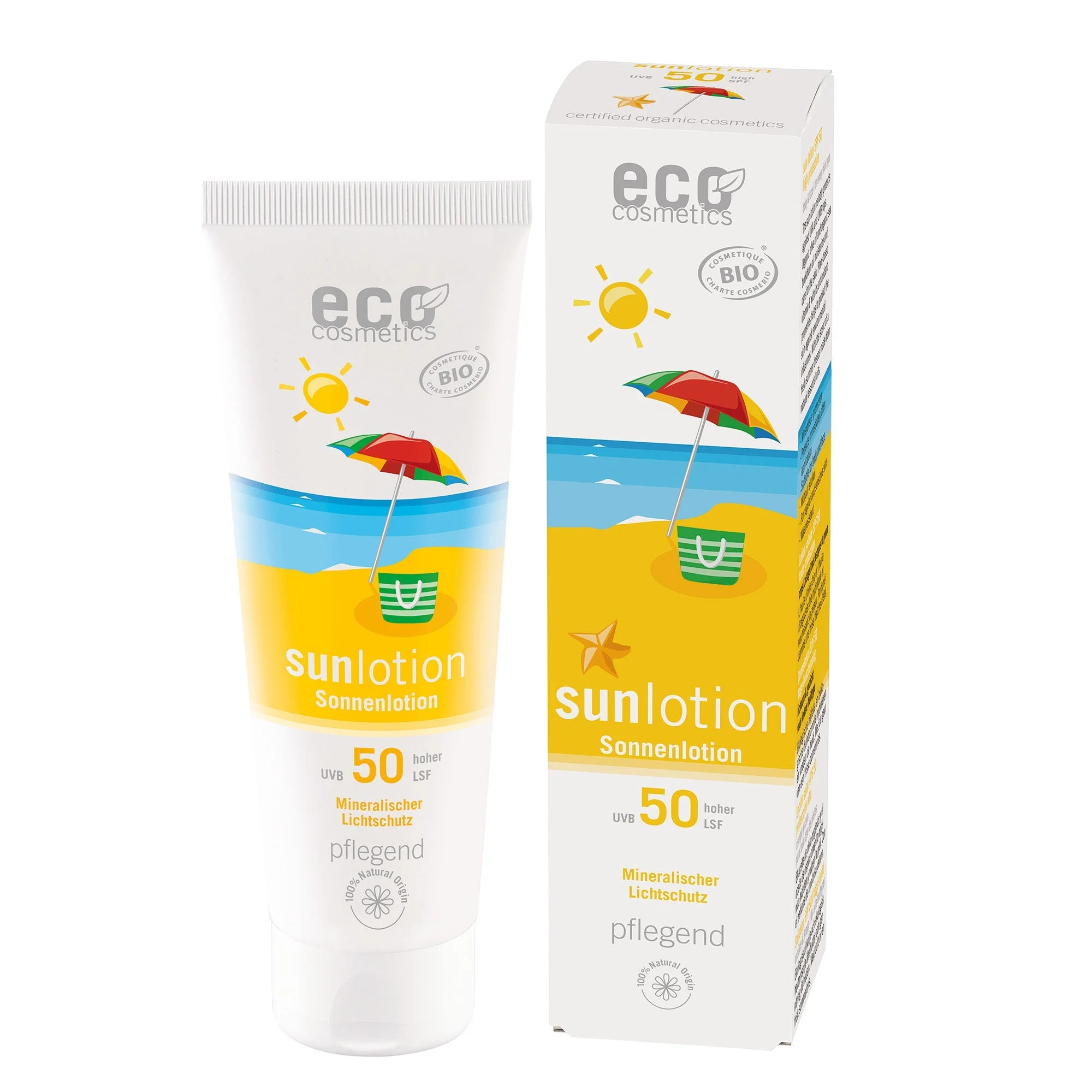 Eco Cosmetics Naptej SPF 50 BIO (125 ml) - természetes ásványi szűrőkkel
