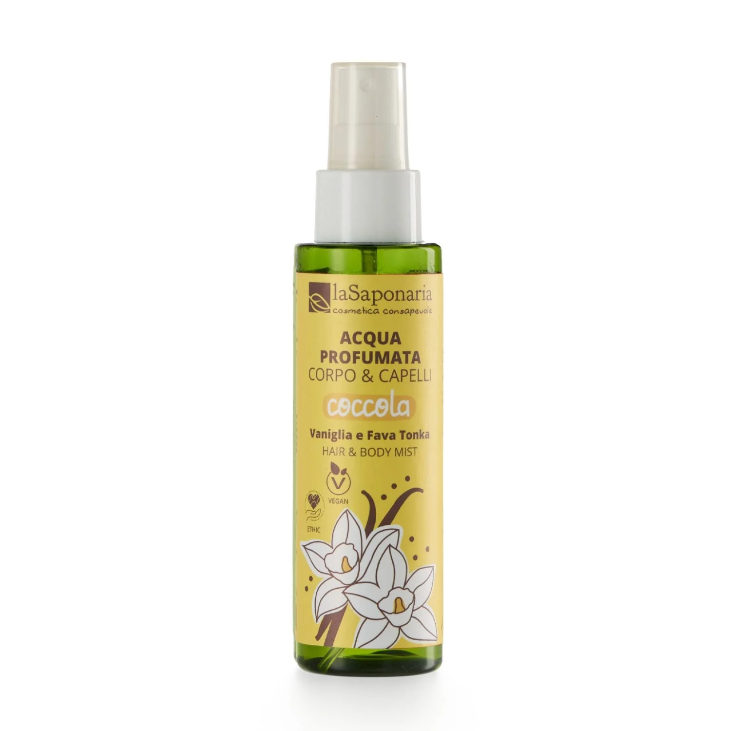 laSaponaria Test- és hajpermet Pamper - vanília és tonkabab (100 ml) - testre és hajra is