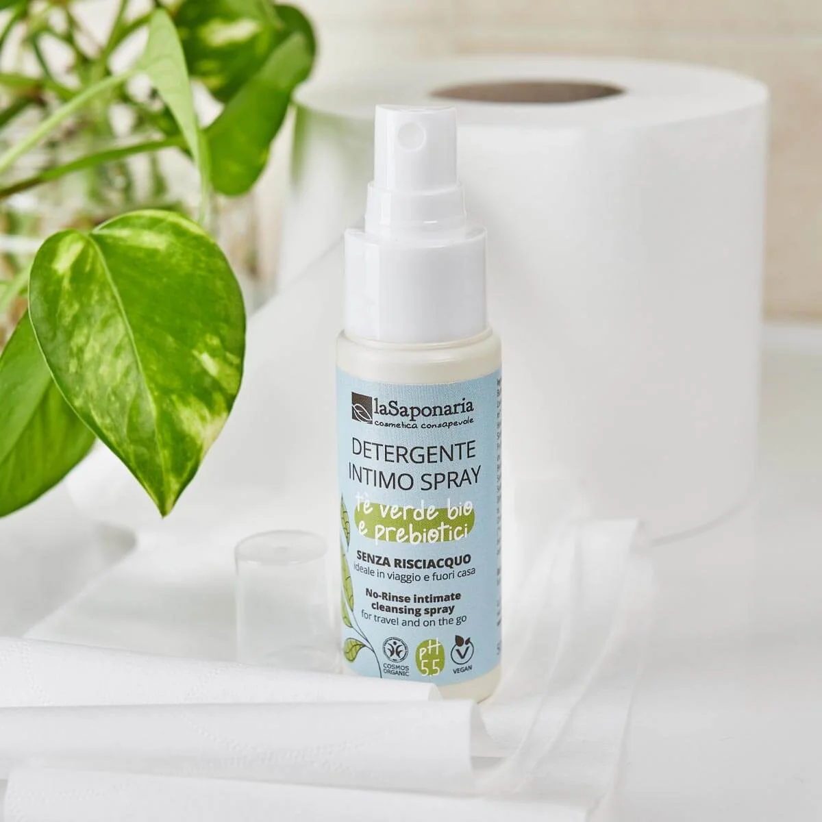 laSaponaria Öblítés nélküli intim spray BIO zöld teával (50 ml) - gyors intim tisztaság bármikor és bárhol