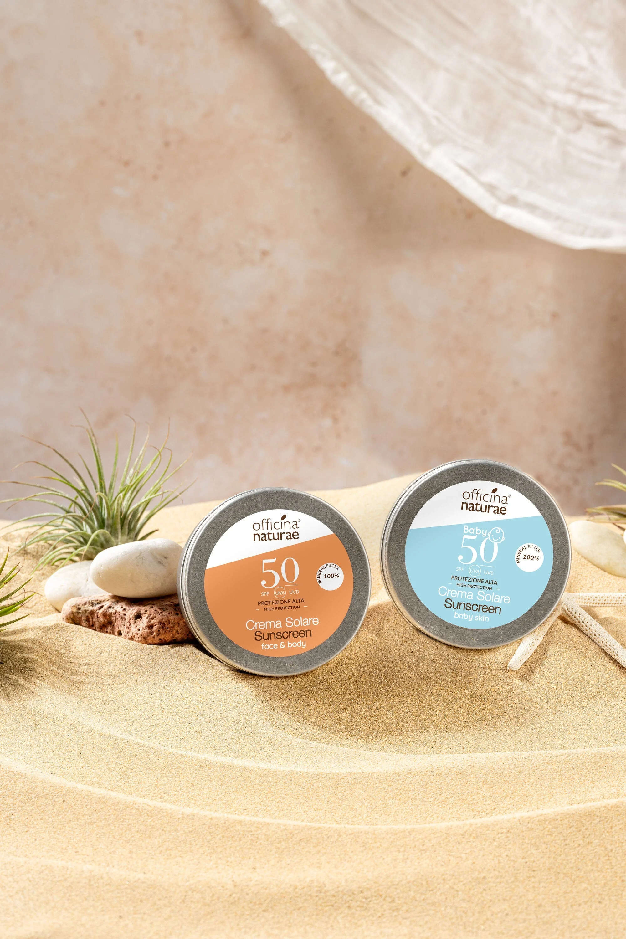 Officina Naturae Fényvédő krém gyermekeknek és érzékeny bőrre SPF 50, fém tégelyben (75 ml) - illatmentes