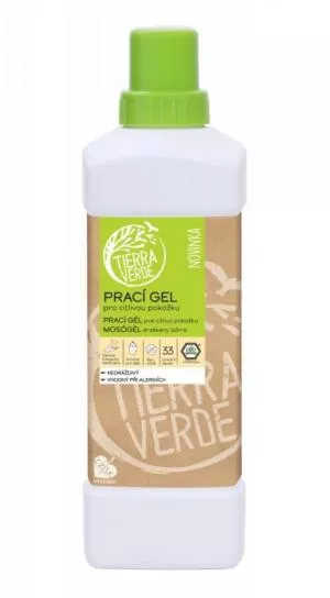 Tierra Verde Mosógél érzékeny bőrre (1 l) - ideális ekcémásoknak, allergiásoknak és gyerekeknek.