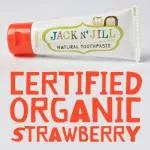 Jack n Jill Gyermek fogkrém - eper BIO (50 g) - fluoridmentes, bio körömvirág kivonattal
