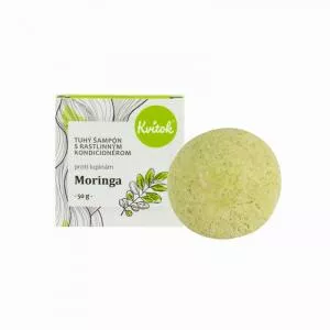 Kvitok Szilárd sampon korpásodás elleni kondicionálóval Moringa XXL (50 g) - fényes, korpamentes haj