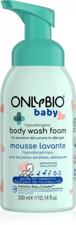 OnlyBio Hipoallergén mosóhab csecsemőknek (300 ml) - születéstől kezdve alkalmas
